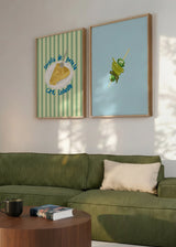 Conjunto de dos cuadros decorativos de estilo minimalista y orgánico, dúo gastronómico de tortilla y gilda, modelo Two combo - El sabor del verano