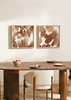 Conjunto de dos cuadros decorativos de estilo minimalista y orgánico, dúo abstracto orgánico en tonos tierra, modelo Two Combo - Manto Salvaje