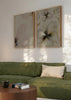 Conjunto de dos cuadros decorativos de estilo orgánico y minimalista, flores suaves en acuarela, modelo Two Combo - Susurro de Flores