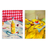 Conjunto de dos cuadros decorativos sin marco de estilo colorido y abstracto, bodegón veraniego vibrante y desenfadado, modelo Two Combo - Messy Summer Indulgence
