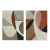 Conjunto de dos cuadros decorativos sin marco de estilo minimalista y abstracto, díptico abstracto orgánico en tonos tierra, modelo Two Combo - Comfy