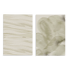Conjunto de dos cuadros decorativos sin marco de estilo minimalista y orgánico, díptico abstracto en tonos arena y salvia, modelo Two Combo - Seda de Arena