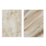 Conjunto de dos cuadros decorativos sin marco de estilo minimalista y orgánico, dúo abstracto en tonos arena y lino, modelo Two Combo - Veta de Arena