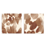 Conjunto de dos cuadros decorativos sin marco de estilo orgánico y abstracto, díptico abstracto orgánico en tonos tierra, modelo Two Combo - Manto Salvaje