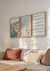 Conjunto de tres cuadros decorativos de estilo mar_y_playa y minimalista, tríptico costero en tonos pastel con mensaje inspirador, modelo Three Combo - La Vie Est Belle