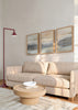 Conjunto de tres cuadros decorativos de estilo minimalista y abstracto, paisaje abstracto en tonos suaves, modelo Three Combo -  Land