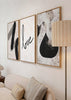 Conjunto de tres cuadros decorativos de estilo minimalista y abstracto, trío abstracto neutro con amor y formas orgánicas, modelo Three Combo -  Neutral Love Texture