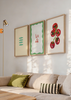 Conjunto de tres cuadros decorativos de estilo minimalista y orgánico, tríptico gastronómico con sardinas, tomates y frase positiva, modelo Three combo - Life is good