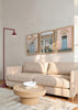 Conjunto de tres cuadros decorativos de estilo minimalista y tonos_pastel, arquitectura italiana en tonos pastel, modelo Three Combo - Pastel Italy