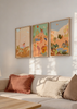 Conjunto de tres cuadros decorativos de estilo orgánico y minimalista, escenas vacacionales tropicales con figuras relajadas, modelo Three Combo - The Great Vacation