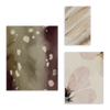 Conjunto de tres cuadros decorativos sin marco de estilo minimalista y orgánico, composición abstracta en acuarela de tonos otoñales, modelo Mural I - Luces de Otoño