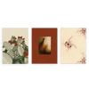 Conjunto de tres cuadros decorativos sin marco de estilo minimalista y orgánico, trío mediterráneo de cactus, bodegón y azulejos, modelo Three Combo - Raíces
