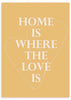 Cuadro con frases Home is where the love is fondo beige - kudeko.com