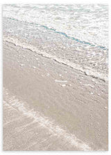 Cuadro fotográfico de orilla de playa, mar y arena. Una obra muy veraniega y fresca, ¡casi se puede oler la sal del mar!