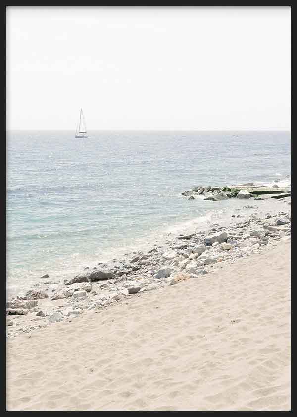 Cuadro fotográfico de playa, mar y arena. Una obra muy veraniega y fresca, ¡casi se puede oler la sal del mar!.