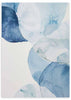 Cuadro de formas orgánicas superpuestas en azul marino, celeste y blanco, con transparencias suaves y composición de estilo abstracto. Disponible en kudeko.com