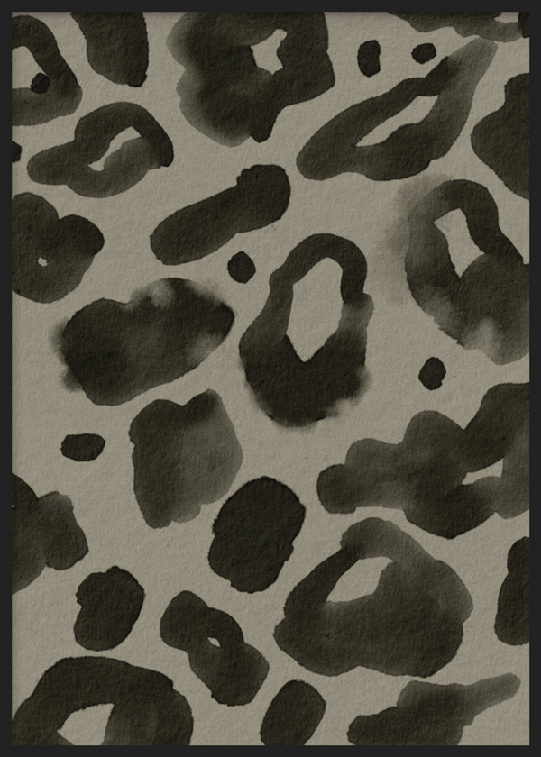 Cuadro decorativo con marco de estilo minimalista y blanco_y_negro, print animal de leopardo en blanco y negro, modelo Animal Print Leopardo