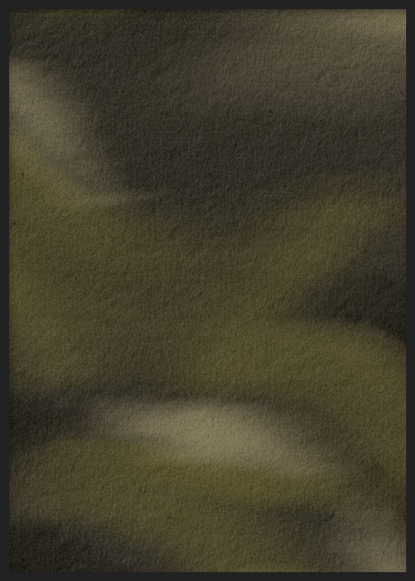 Cuadro decorativo con marco de estilo orgánico y abstracto, composición abstracta en verdes velados, modelo Bosque Velado