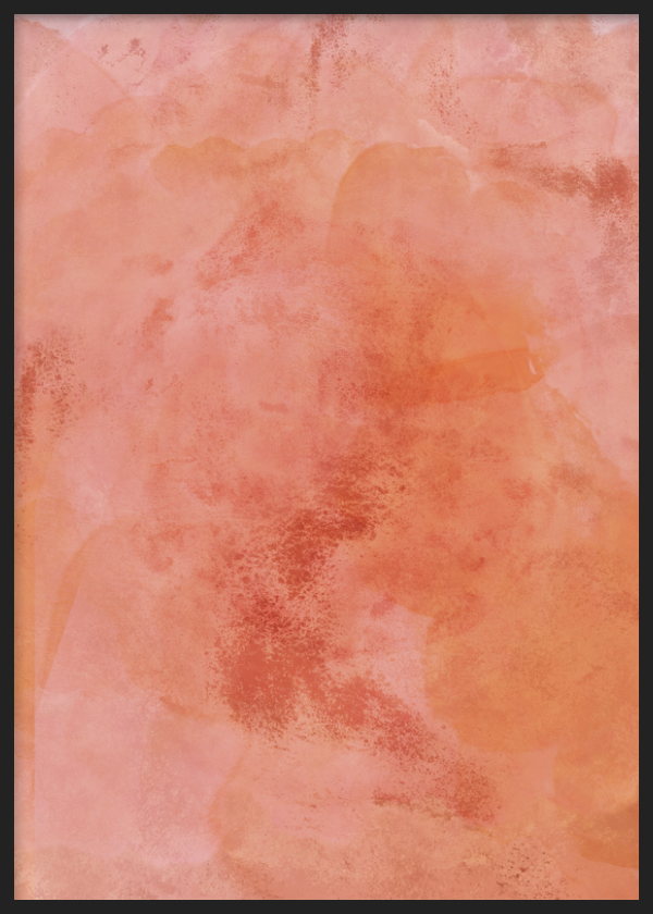 Dekoratives Wandbild mit Rahmen im organischen und abstrakten Stil, abstrakte Komposition in Korallen- und Rosatönen, Modell Bruma Terracota. Erhältlich auf kudeko.com