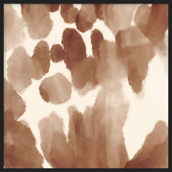 Quadro decorativo com moldura de estilo orgânico e abstrato, composição orgânica abstrata em tons terra, modelo Manto Salvaje. Disponível em kudeko.com