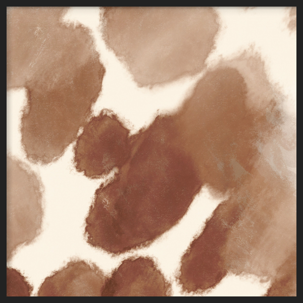 Quadro decorativo com moldura de estilo orgânico e abstrato, composição abstrata orgânica em tons terra, modelo Piel de Tierra. Disponível em kudeko.com