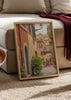 Cuadro decorativo de estilo fotografía y mar_y_playa colocado en salón, calle encantadora de Trastevere en Roma, modelo Trastevere, Rome