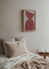 Quadro abstrato geométrico em tons terracota, bege e castanho, kudeko.com. Disponível em kudeko.com