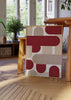 Geometrisches Wandbild mit halbkreisförmigen Formen in Bordeaux- und Beigetönen, moderner ausgewogener dekorativer Stil für stilvolle Räume. Erhältlich auf kudeko.com