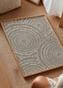 Cuadro decorativo de estilo minimalista y abstracto colocado en salón, círculos orgánicos en tonos nude, modelo Nude Cercles