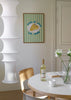 Cuadro decorativo de estilo minimalista y blanco_y_negro colocado en cocina, Ilustración gastronómica de tortilla de patatas con cebolla, modelo Tortilla de patatas con cebolla