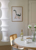 Cuadro decorativo de estilo minimalista y blanco_y_negro colocado en habitación infantil, dinosaurio infantil tierno en tonos suaves, modelo Dinosaurio Infantil I