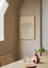 Wandbild im minimalistischen Stil mit Illustration in einer Küche, minimalistisches Stillleben mit Obstschale und Früchten, Modell Bowl of Simple Grace. Erhältlich auf kudeko.com