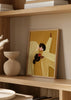 Cuadro decorativo de estilo minimalista y ilustración colocado en salón, ilustración abstracta de dos mujeres en líneas, modelo Two Line Women