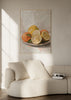 Tableau carré coloré avec des oranges et citrons disponible sur kudeko.com
