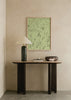Cuadro decorativo de estilo minimalista y orgánico colocado en salón, flores abstractas de líneas sinuosas, modelo Flowers with sinuous lines II
