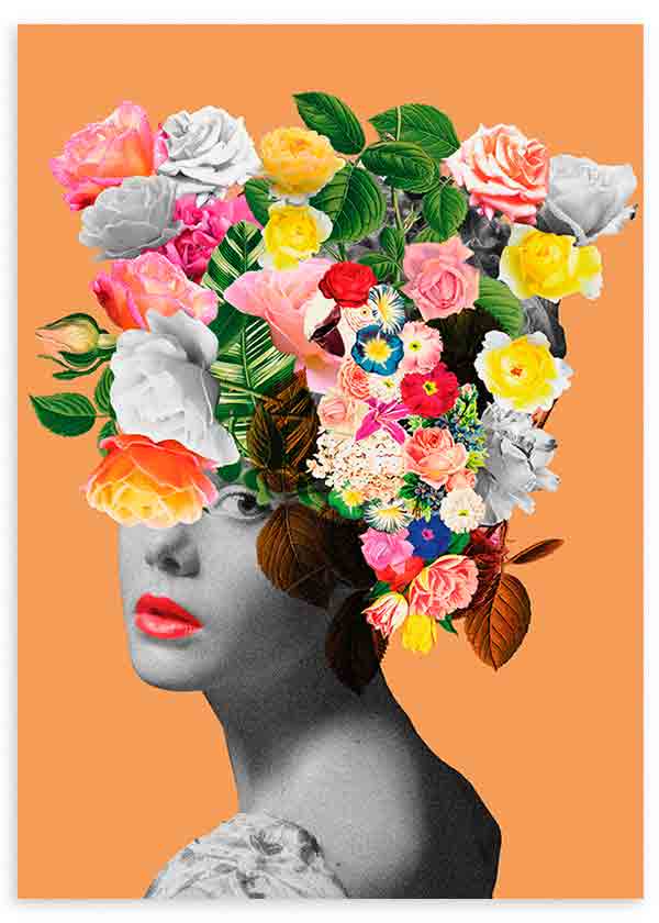 Cuadro vintaje, ilustración, Posters, Prints, & Visual Artwork, Floral Portrait