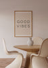 Cuadro con frases Good Vibes fondo beige - kudeko.com