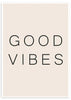 Cuadro con frases Good Vibes fondo beige - kudeko.com