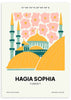 Cuadro Hagia Sophia (Santa Sofía), ilustración colorida. Una obra que te hará viajar a Estambul (Turquía) para ver la basílica más icónica de la ciudad