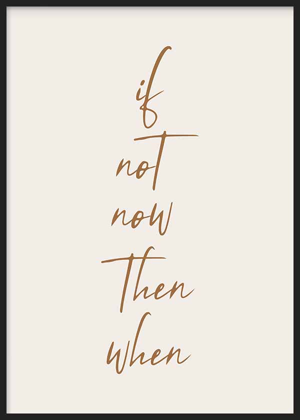 Cuadro con frase en inglés en tipografía manuscrita marrón sobre fondo beige claro, de estilo con frases y composición limpia minimal. Disponible en kudeko.com