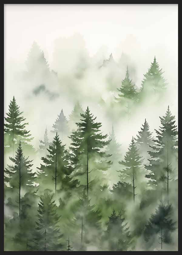 Cuadro paisaje, bosque, Posters, Prints, & Visual Artwork, Paisaje Árboles Watercolor III