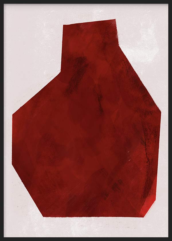 Cuadro abstracto terracota geométrico fondo claro, kudeko.com
