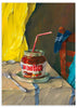 Lámina decorativa sin marco de estilo colorido y minimalista, bodegón colorido con tarro de chocolate, modelo Indulgent Chocolate Moment