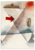 Lámina decorativa sin marco de estilo minimalista y abstracto, composición abstracta geométrica en acuarela, modelo Chimes