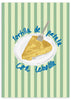 Lámina decorativa sin marco de estilo minimalista y blanco_y_negro, Ilustración gastronómica de tortilla de patatas con cebolla, modelo Tortilla de patatas con cebolla
