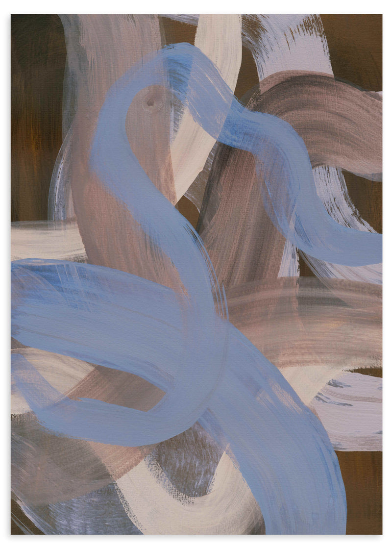Lámina decorativa sin marco de estilo minimalista y orgánico, composición abstracta orgánica en tonos suaves, modelo Abstract Brush Strokes 124X
