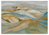 Wandbild ohne Rahmen im minimalistischen und organischen Stil, abstrakte Berglandschaft in Erdtönen, Modell Abstract Mountain Serenity. Erhältlich auf kudeko.com