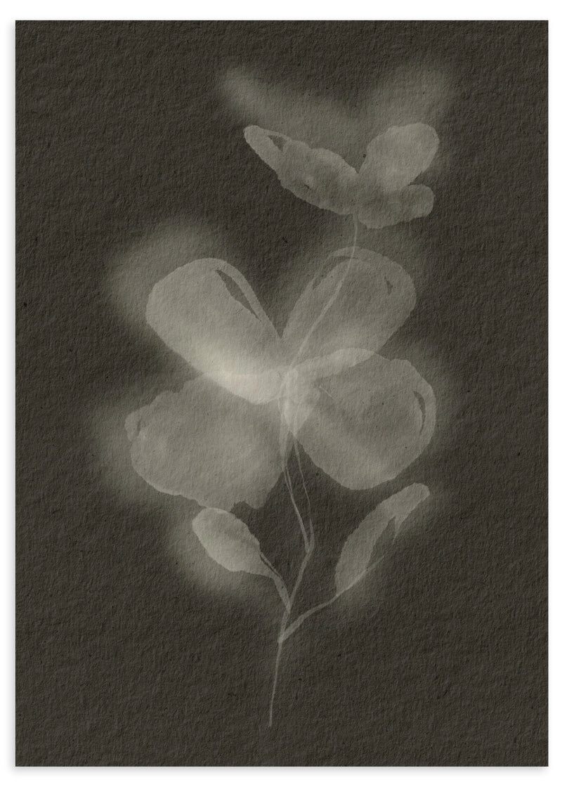 Wandbild leuchtende Blume Schwarz Weiß