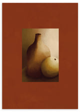 Lámina decorativa sin marco de estilo minimalista y orgánico, bodegón minimalista en tonos tierra, modelo Bodegón austero