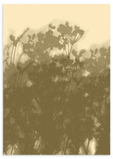 Dekoratives Wandbild ohne Rahmen im minimalistischen und organischen Stil, florale Silhouetten in Erdtönen, Modell Earthy Botanical Silhouettes. Erhältlich auf kudeko.com